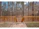 View from the porch stairs overlooking the serene wooded backyard at 501 Pearson Dr, Durham, NC 27713