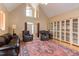 Living room with hardwood floors and high ceilings at 55 Holstein Ln, Youngsville, NC 27596