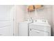 Convenient laundry room featuring washer and dryer at 14 Virgo Dr, Angier, NC 27501