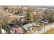 Aerial neighborhood shot displays well-maintained homes with diverse architectural styles and ample parking at 205 Spring St, Louisburg, NC 27549