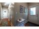 Inviting entryway features hardwood floors, neutral walls, and white trim throughout at 223 N Main St, Wendell, NC 27591