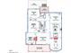 Detailed floor plan showcasing the layout of the home, including dimensions at 223 N Main St, Wendell, NC 27591
