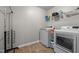 Laundry room with a washer, dryer, and storage shelves at 241 Fair Oaks Ct, Mebane, NC 27302