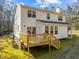 Wooden deck and stairs leading to the backyard at 341 Harts Creek Dr Dr, Pittsboro, NC 27312