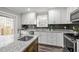 Modern kitchen with white cabinets, granite counters, and stainless appliances at 341 Harts Creek Dr Dr, Pittsboro, NC 27312