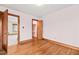 Simple bedroom with hardwood floors and ample closet space at 1100 Ben Smith Road Rd, Siler City, NC 27344