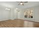 Spacious dining area with hardwood floors and a chandelier at 2225 Raven Rd # 107, Raleigh, NC 27614