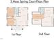 Two-story home featuring two bedrooms, living room, kitchen and two baths at 3 Moss Spring Ct, Durham, NC 27712