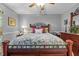Bright bedroom with floral bedding and wood furniture at 4139 Somerset Dr, Oxford, NC 27565