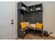 Built-in bench with storage and soft pillows at 64 W Beech Slope Ct, Chapel Hill, NC 27517