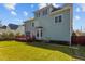 Two-story home exterior featuring a wooden deck, well-maintained lawn, and lush greenery at 8005 Sundance Cir, Durham, NC 27713