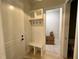 Mudroom features built-in hall tree with cubbies, hooks and bench seating at 1031 Coldspring Circle, Durham, NC 27705