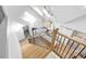 Open staircase overlooking a bright kitchen and living area at 113 Laurston Ct, Durham, NC 27712