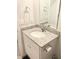 Bathroom with granite countertop, single sink vanity, and modern fixtures at 159 Bywood Dr, Roxboro, NC 27573