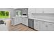 This modern kitchen boasts white cabinets, stainless appliances, and a spacious countertop at 2094 Harris Farm Ct, Burlington, NC 27215