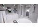 Spa-like bathroom with double vanity at 2417 Bivins Rd, Durham, NC 27712