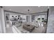 Modern kitchen with island, open to a spacious living area at 2417 Bivins Rd, Durham, NC 27712