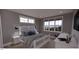 Spacious bedroom with large windows offering mountain views at 2423 Bivins Rd, Durham, NC 27712