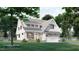Two-story white house with gray roof, attached garage, and front porch, side yard view at 2423 Bivins Rd, Durham, NC 27712
