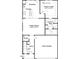 First floor plan showcasing a Gathering room, kitchen, and 2-bay garage at 4937 S Trout Crest, Raleigh, NC 27604