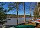 Scenic lake view with canoes on the shoreline, showcasing waterfront living and outdoor recreation at 501 Queensferry Rd, Cary, NC 27511