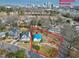 Aerial lot view showing property location near Downtown Raleigh, amongst other houses at 110 Summit Ave, Raleigh, NC 27603