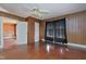 Bedroom with hardwood floors and ceiling fan at 110 Summit Ave, Raleigh, NC 27603