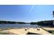 Sandy beach with lake access and umbrellas at 116 Mohave Dr, Louisburg, NC 27549