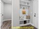 Charming entryway with bench, cubbies, and hooks at 116 Mohave Dr, Louisburg, NC 27549