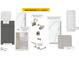 Bathroom design board featuring shower, hardware, vanity and sink selections at 136 Parker Ln, Mebane, NC 27302