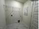 Laundry room with wire shelving, and marble look floors at 136 Parker Ln, Mebane, NC 27302