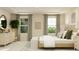 Bedroom with light wood platform bed and large windows at 143 Hanover Dr, Sanford, NC 27330
