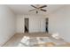 Empty bedroom with ceiling fan and wood flooring at 210 Alfalfa Ct, Smithfield, NC 27577