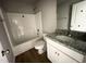 Clean bathroom, includes bathtub, toilet, and granite vanity at 309 Starry Sky Dr, Benson, NC 27504