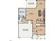 Detailed first-floor layout featuring a 2-car garage, kitchen, Gathering room, and covered patio for modern living at 346 Duncan Creek Rd # 160, Lillington, NC 27546