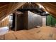 Unfinished attic space revealing the walls, duct work, and wood flooring, presenting a custom project opportunity at 3913 Cedar Knolls # 7, Youngsville, NC 27596