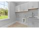 New laundry room with modern cabinets, sink, and a window offering plenty of natural light at 3913 Cedar Knolls # 7, Youngsville, NC 27596