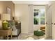 This Bedroom features a window seat, a black metal crib, and carpeted floors at 5302 River Reach Dr, Raleigh, NC 27616