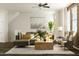 Comfortable living room with modern furnishings, natural light, and stylish decor creating a relaxing space at 5302 River Reach Dr, Raleigh, NC 27616