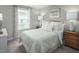 Bright bedroom with window, neutral walls, and patterned bedding at 600 Mohinda Way, Willow Springs, NC 27592