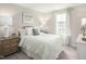 Well-lit bedroom featuring a queen bed and wood nightstands at 600 Mohinda Way, Willow Springs, NC 27592