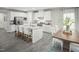 Open concept kitchen with white cabinets, granite island and breakfast area at 600 Mohinda Way, Willow Springs, NC 27592