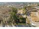 Aerial view showing house, detached garage, and large lot at 6516 Battle Bridge Rd, Raleigh, NC 27610