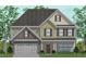 Two-story home showcasing a mix of stone and siding with a covered entrance and attached garage at 116 Black Walnut Dr # 203, Garner, NC 27529