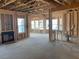 Unfinished Living Room featuring an open layout, fireplace, and windows for natural light at 116 Black Walnut Dr # 203, Garner, NC 27529