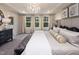 Spacious primary bedroom with large windows and plush bedding at 1185 Atterlee Ln, Graham, NC 27253