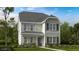 Two-story house with gray siding, stone accents, and a landscaped lawn at 1224 Hardin Hill Ln, Knightdale, NC 27545