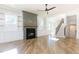 Spacious living room with fireplace and hardwood floors at 289 Gaines Trl, Pittsboro, NC 27312