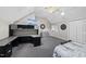 Bedroom with a ceiling fan, sloped ceiling, closet and a gray desk at 265 Verde Rd, Apex, NC 27523