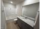 Bathroom with granite vanity, tub and shower at 39 Shiloh Dr, Lillington, NC 27546